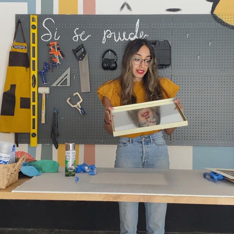 Danielle testing mirror effect spray
