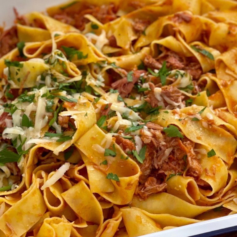 Shortcut Braised Beef Ragu with Pappardelle
