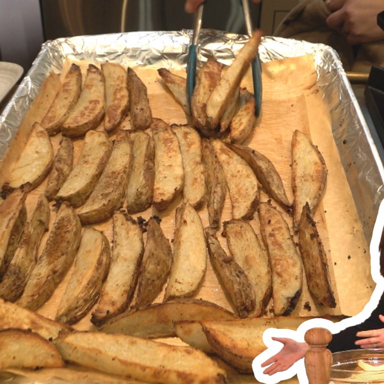 Crispy, Spicy Oven Fries with Balsamic Ketchup and Dijon Sour Cream Sauce | Rachael Ray
