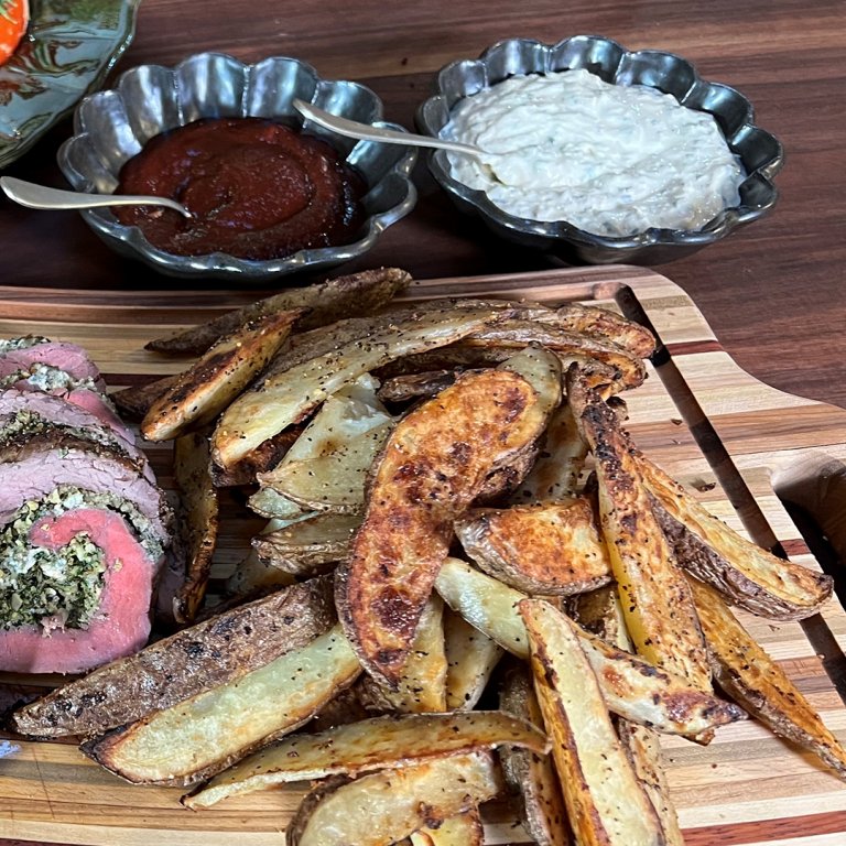 Steakhouse Roast Potatoes With Horseradish-Dijon Sauce or Balsamic Sauce