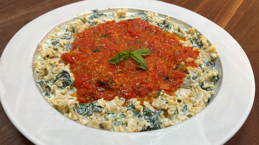 Pasta with Herb Ricotta and Fresh Tomato Sauce
