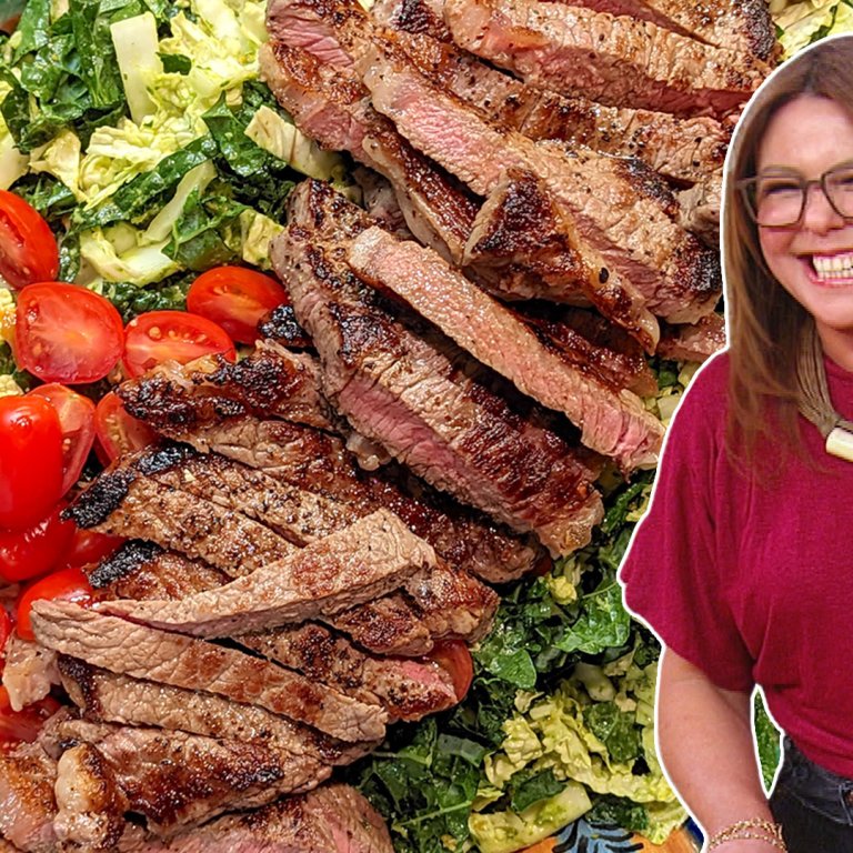  Kale and Cabbage Pesto Salad with Sliced Steak or Chicken | Rachael Ray