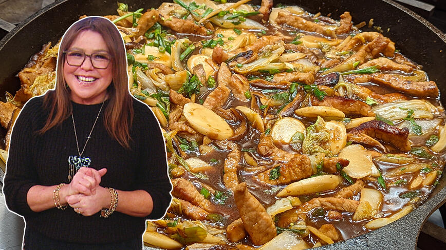 Make Stir-Fried Rice Cakes with Pork and Napa | Rachael Ray