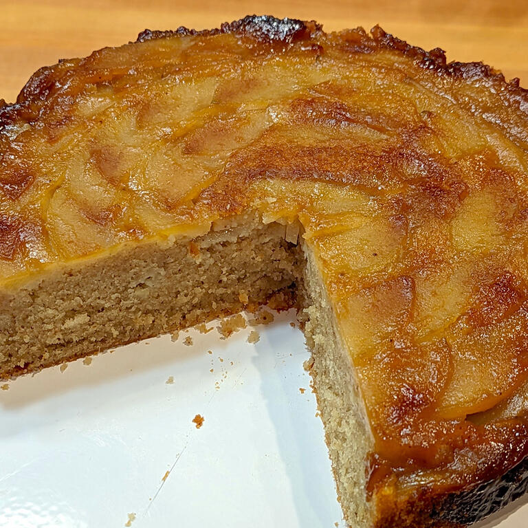 Miso Caramelized Apple Upside-Down Cake 