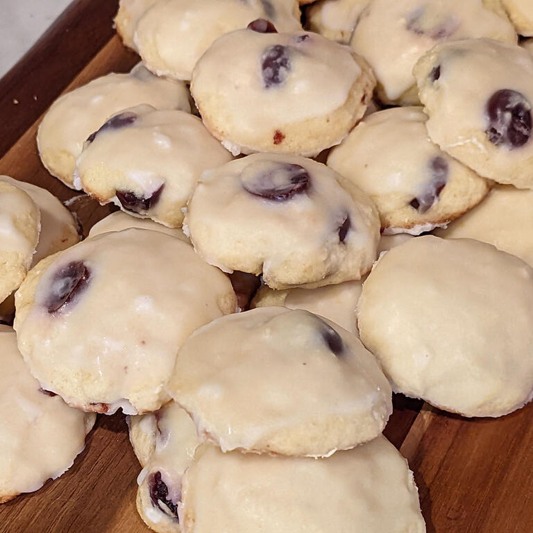 Ricotta Cookies with Amarena Cherries (Italian Wild Cherries in Syrup)