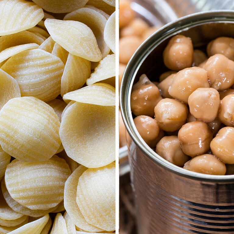Chickpea Orecchiette with Harissa and Tahini