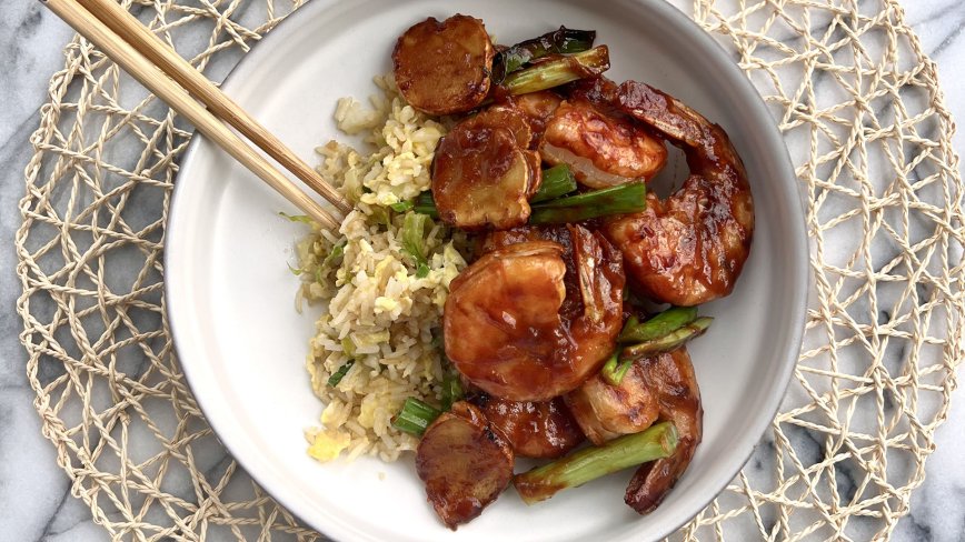 Egg Fried Rice with Romaine Lettuce