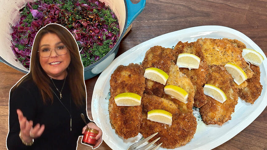 Chicken Schnitzel with Sweet & Sour Red Cabbage + Chili Crisp | Rachael Ray