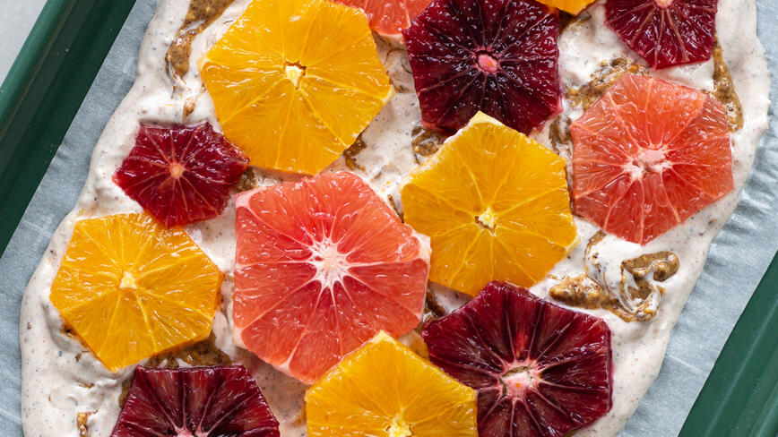 Frozen Yogurt Bark With Citrus  