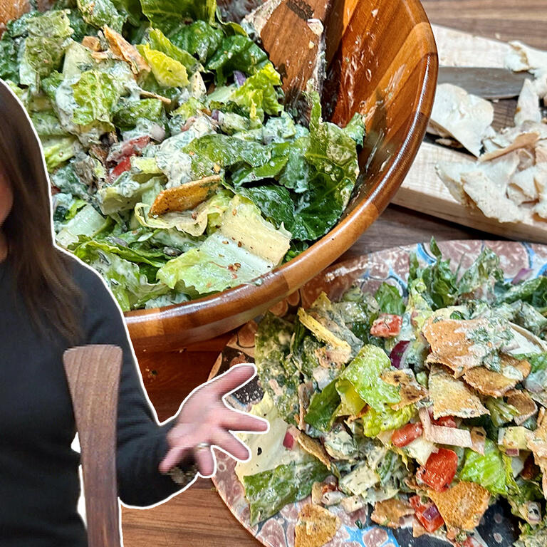 Fattoush with Tahini Ranch Dressing | Rachael Ray