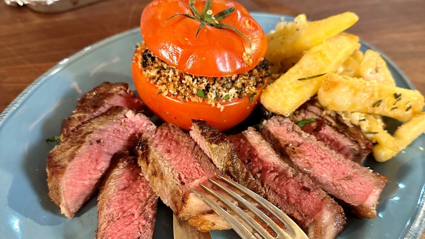 Steak and Sicilian Tomatoes