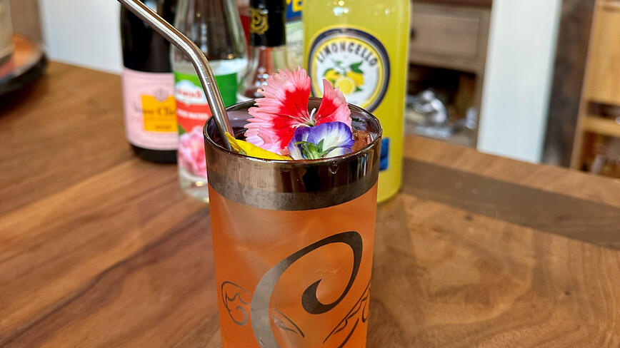 Kissed by a Rose Champagne Cocktail