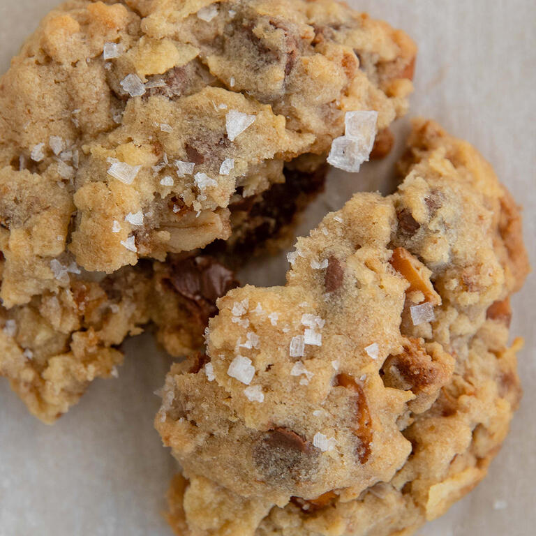 "Everything But Rachael's Kitchen Sink" Salted Chocolate, Oat, Potato Chip + Pretzel Cookies 