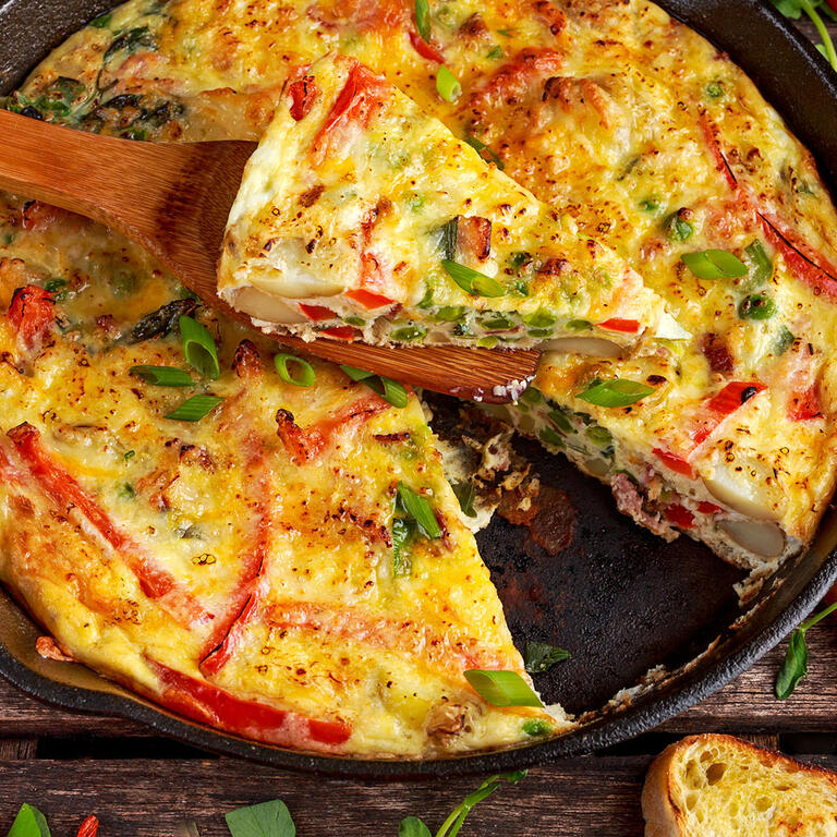 Tortilla with Potatoes, Piquillo Peppers and Manchego