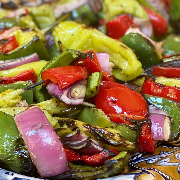 pepper and onion kebabs