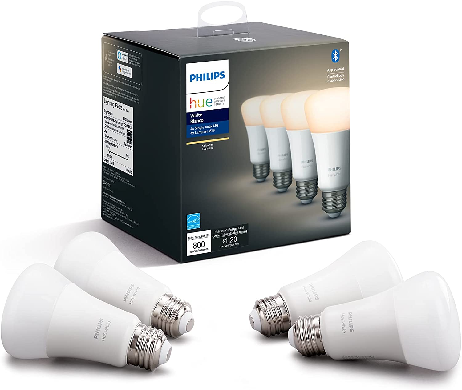 Philips Hue White A19 LED Smart Bulb