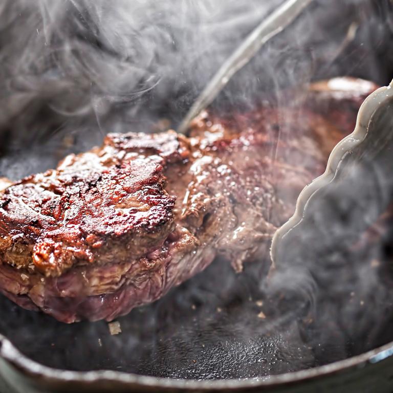 Searing Steak in Cast Iron Skillet